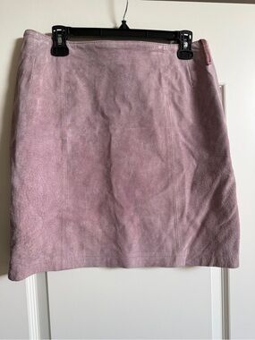Pink Suede Mini Skirt